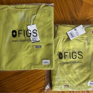 FIGS Catarina/Yola Scrub Set – Limeade – M Top / S Pants – NWT